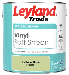 Leyland Trade Vinyl Soft Sheen Walls & Ceilings Emulsion Paint Lettuce Alone (PPG1222-4) - 2.5L