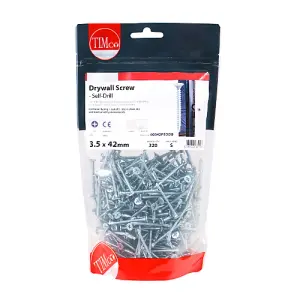 TIMCO Drywall Self-Drilling Bugle Head Silver Screws - 3.5 x 42