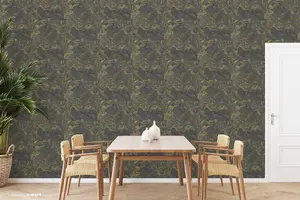 SK Filson Gold and Black Marble Foil Wallpaper