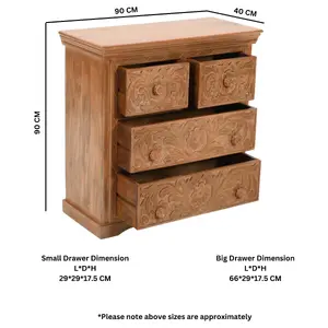 Contrive Mango Wood Chest Of 4 Drawers