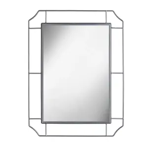 nielsen Allen Art Deco Metal Wall Mirror, Silver