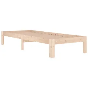 Berkfield Bed Frame Solid Wood 75x190 cm Small Single