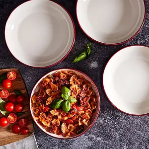 Barbary & Oak Foundry Pasta Bowls, Set of 4 Red