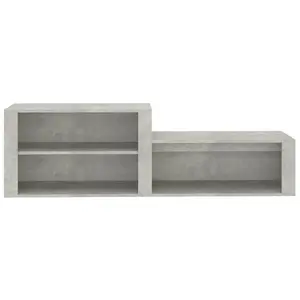 Berkfield Shoe Cabinet Concrete Grey 150x35x45 cm Engineered Wood