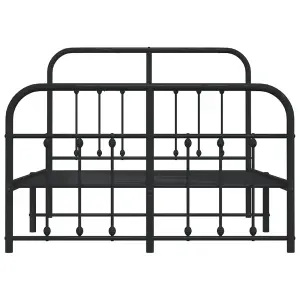 Berkfield Metal Bed Frame with Headboard and Footboard Black 120x200 cm