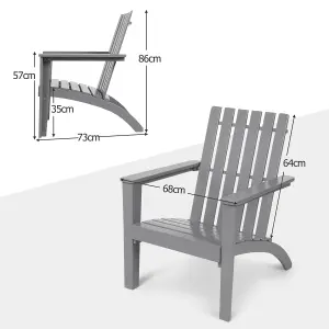 Costway Solid Acacia Wood Adirondack Chair Outdoor Patio Chair Lawn Chair