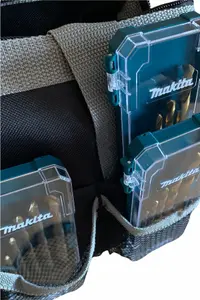 Makita 16 Piece HSS Metal Brad Point Wood TCT Masonry Mix Drill Bit Set + Bag