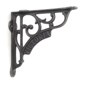 Oakcrafts - Pair of Antique Cast Iron London Victoria Shelf Brackets - 125mm x 125mm