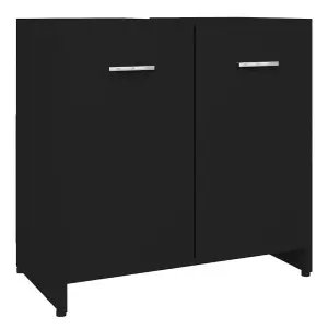 Berkfield Bathroom Cabinet Black 60x33x61 cm Engineered Wood