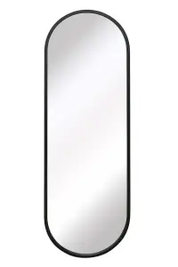 MirrorOutlet Vultus - New Black Metal Framed Double Arched Wall Mirror 63" X 22" (160CM X 55CM)