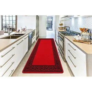 Anais Kitchen Mat Rectangle 80 x 150cm / Red/Black