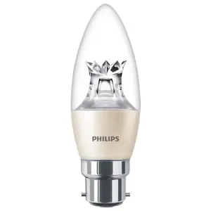 Philips 5.5w BC 2700k Clear LED Candle Bulb - Extra Warm White