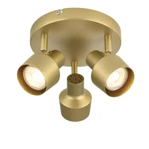 Anise Modern Satin gold effect 3 Light Spotlight plate