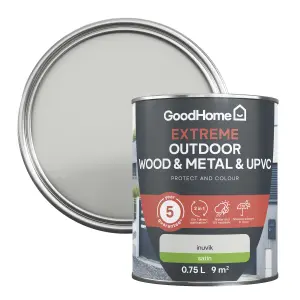 GoodHome Extreme Outdoor Inuvik Satinwood Multi-surface paint, 750ml