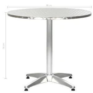 Berkfield Garden Table Silver 80x70 cm Aluminium