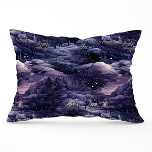 Snowy Christmas Village On A Starry Night Cushions 33cm x 48cm