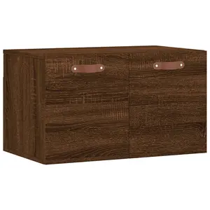 Berkfield Wall Cabinet Brown Oak 60x36.5x35 cm Engineered Wood