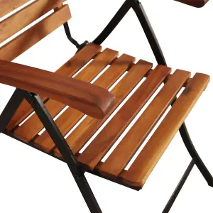 Berkfield 2 pcs Reclining Garden Chairs Solid Acacia Wood