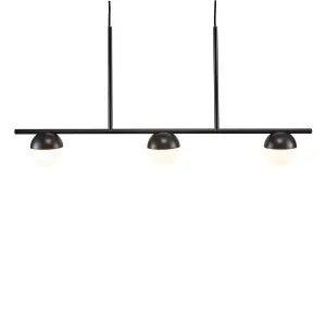 Nordlux Contina 3-Spot Indoor Dining Kitchen Pendant Ceiling Light in Black (Diam) 10cm