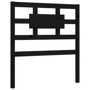 Berkfield Bed Frame with Headboard Black 90x200 cm Solid Wood