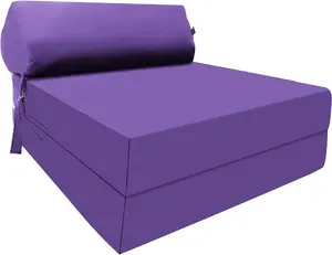 Fold Out Z Bed Chair Sofa Lounger With Pillow - Purple