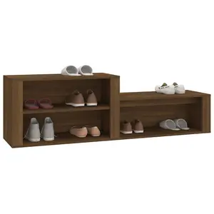 Berkfield Shoe Cabinet Brown Oak 150x35x45 cm Engineered Wood