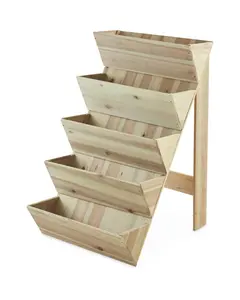 5 Tier Wooden Step Garden Planter Patio Herb Flower Shrub