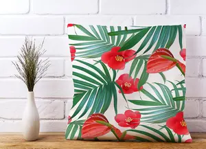 Tropical Flowers And Palm Leaves Hawaiian Cushions 45cm x 45cm