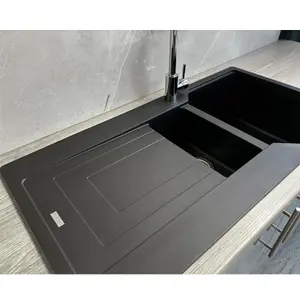 Franke UBG611-86MB Urban 1.0 Bowl FraGranite Reversible Matt Black Kitchen Sink