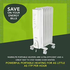 Warm Lite WL43003YW 1500W Oil Filled Radiator