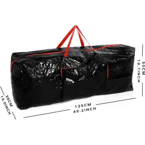 Ram Black Extra Large Christmas Tree Storage Bag Suitable for up to 7ft Trees With Side Pocket Pouch