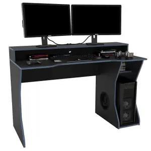 Enzo Gaming Computer Desk Black & Blue