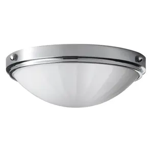 Elstead Perry 2 Light Bathroom Flush Mount Ceiling Light Polished Chrome IP44, E27