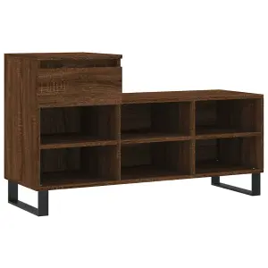 Berkfield Shoe Cabinet Brown Oak 102x36x60 cm Engineered Wood