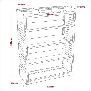 Sealey Modular Slanted Shelf Van Storage Unit 925mm APMSV02