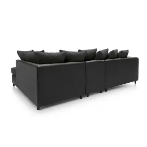 Dylan Large Corner Sofa Right Facing in Black Grey