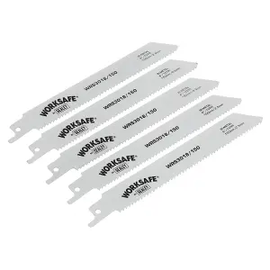 Sealey Reciprocating Saw Blade 150mm 10TPI White - Pack of 5 Pieces WRS3018/150