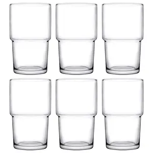 URBNLIVING 13cm Height Set of 6 Beverages Long Drink Glass 440ml