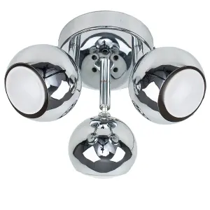 ValueLights Retro Silver Chrome 3 Way Round Plate Adjustable Eyeball Ceiling Spotlight