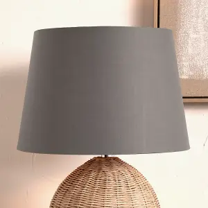 20cm Grey Tapered Poly Cotton Lampshade for Table Lamps and Floor Lamps