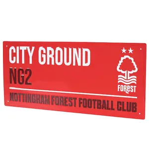 Nottingham Forest FC City Ground Street Sign Red (One Size)