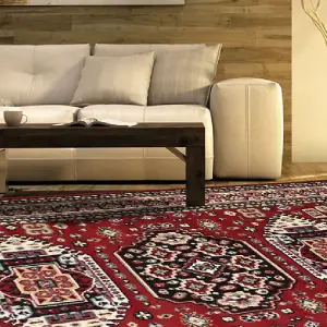 Red Traditional Kandhara Rug - Texas