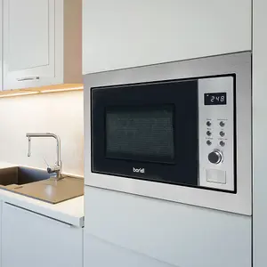 900W Stainless Steel Integrated Microwave and Grill 25L - Perfect for Your Kitchen