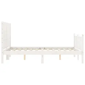 Berkfield Bed Frame with Headboard White 120x200 cm Solid Wood