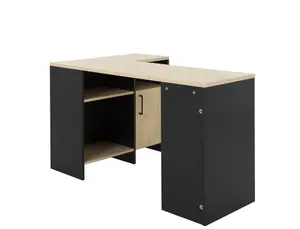 Diagone Chestnut & Black Corner Desk Made in France