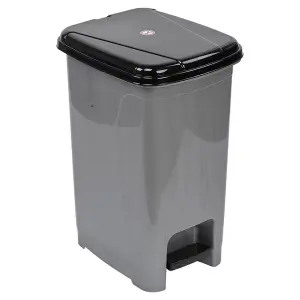 URBNLIVING 25L Slim Pedal Waste Recycling Bin Can Insert Step On Lid Kitchen Bathroom Grey