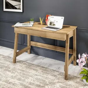 Ithaca Desk in Riviera Oak effect with stationery drawer