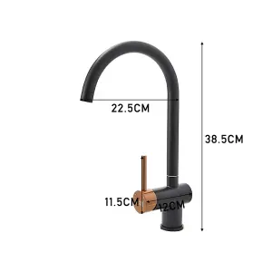 Black Stainless Steel Side Lever Kitchen Tap Mixer Tap