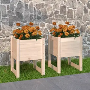 Berkfield Planters 2 pcs 40x40x52.5 cm Solid Wood Pine