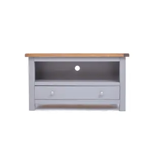 Mirano Grey 1 Drawer TV Cabinet Chrome Knob